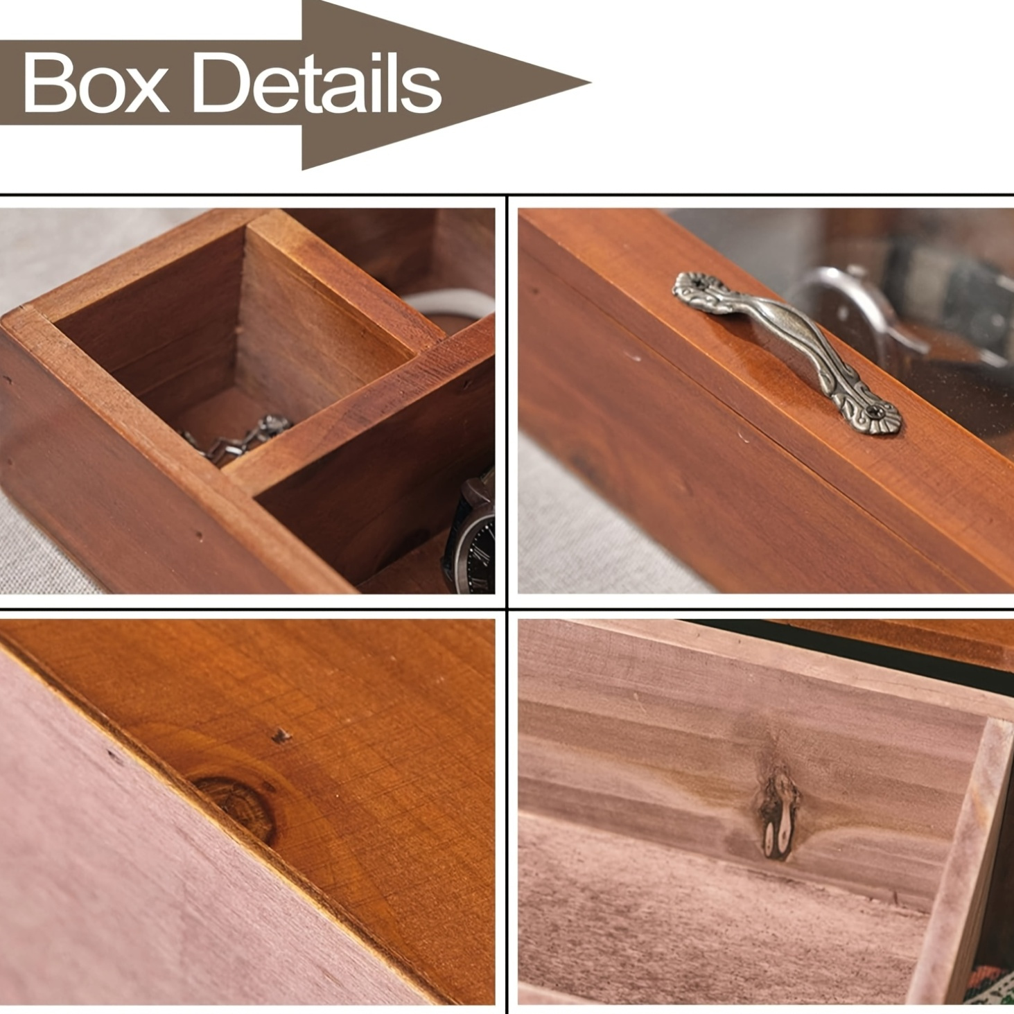 Personalized Wooden Jewelry Box Organizer for Men